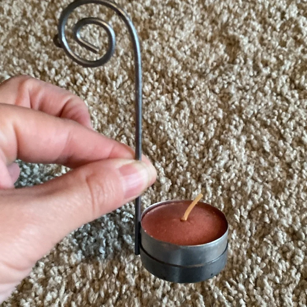 🆕RAZ: Silver Sparkle Cylinder Tealight Holder With Candle Lifter w/ Candle